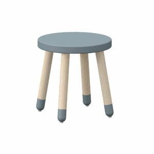 Modrá detská stolička s nohami z jaseňového dreva Flexa Play, ø 30 cm