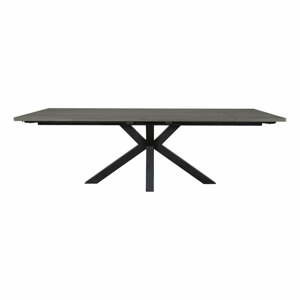 Sivý jedálenský stôl s čiernymi nohami Canett Maison, 100 x 240 cm