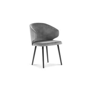 Sivá jedálenská stolička so zamatovým poťahom Windsor & Co Sofas Nemesis