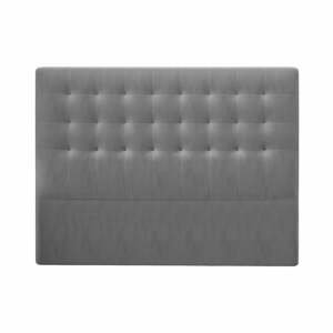 Sivé čelo postele so zamatovým poťahom Windsor & Co Sofas Athena, 200 × 120 cm