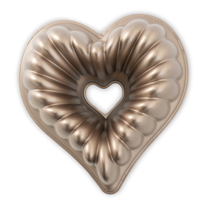 Forma na bábovku v tvare srdca v medenej farbe Nordic Ware Heart, 2,4 l
