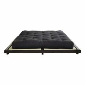 Dvojlôžková posteľ z borovicového dreva s matracom a tatami Karup Design Dock Comfort Mat Black/Black, 160 × 200 cm