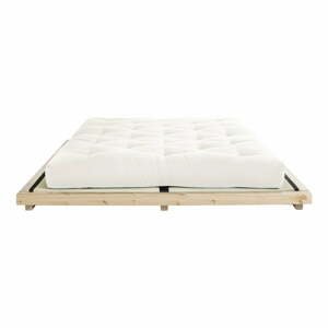 Dvojlôžková posteľ z borovicového dreva s matracom a tatami Karup Design Dock Double Latex Natural/Natural, 180 × 200 cm