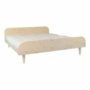 Dvojlôžková posteľ z borovicového dreva s matracom Karup Design Twist Double Latex Natural/Natural, 140 × 200 cm