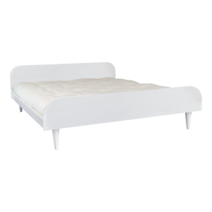 Dvojlôžková posteľ z borovicového dreva s matracom Karup Design Twist Double Latex White/Natural, 180 × 200 cm