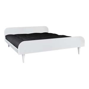Dvojlôžková posteľ z borovicového dreva s matracom Karup Design Twist Comfort Mat White/Black, 180 × 200 cm