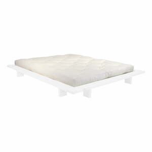 Dvojlôžková posteľ z borovicového dreva s matracom Karup Design Japan Comfort Mat White/Natural, 140 × 200 cm