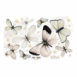 Sada nástenných samolepiek v tvare motýľov Dekornik, 110 x 70 cn