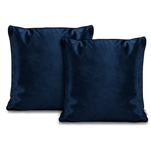 Súprava 2 tmavomodrých obliečok na vankúše DecoKing Rimavelvet Dark Blue, 45 × 45 cm