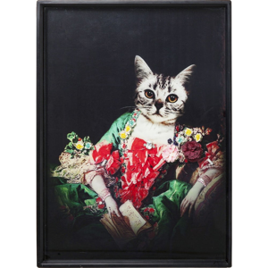 Obraz v ráme Kare Design Lady Cat, 80 × 60 cm