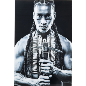 Zasklený čiernobiely obraz Kare Design Native Front, 150 × 100 cm