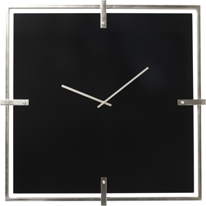 Čierne pochrómované nástenné hodiny Kare Design Black Mamba