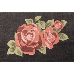 Čierny koberec s motívom ruží Kare Design, 240 × 170 cm