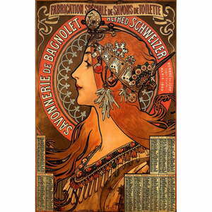 Reprodukcia obrazu Alfons Mucha - Savonnerie de Bagnolet, 40 × 60 cm