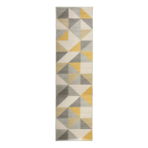 Sivo-žltý koberec Flair Rugs Urban Triangle, 60 x 220 cm