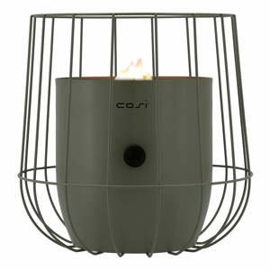 Olivovozelená plynová lampa Cosi Basket, výška 31 cm