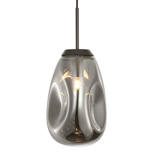 Závesné svietidlo z fúkaného skla v sivej farbe Leitmotiv Pendulum, výška 33 cm