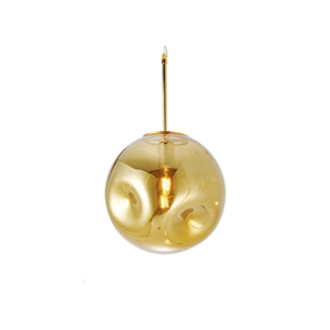 Závesné svietidlo z fúkaného skla v zlatej farbe Leitmotiv Pendulum