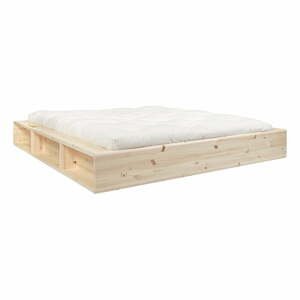 Dvojlôžková posteľ z masívneho dreva s úložným priestorom a futonom Double Latex Karup Design, 180 x 200 cm