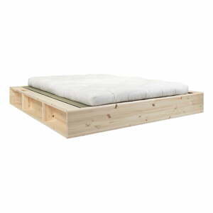 Dvojlôžková posteľ z masívneho dreva s futonom Double Latex a tatami Karup Design, 140 x 200 cm