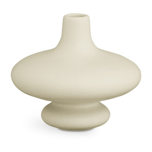 Krémovobiela keramická váza Kähler Design Kontur, výška 14 cm