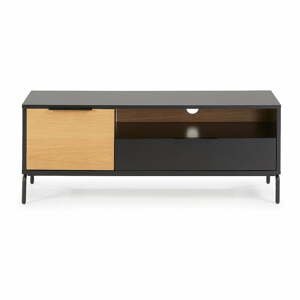 Čierno-hnedý TV stolík Kave Home SAVOI, 120 x 50 cm