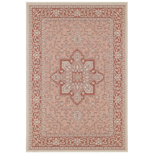 Červeno-béžový vonkajší koberec NORTHRUGS Anjara, 200 x 290 cm