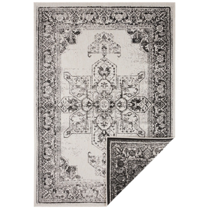 Čierno-krémový vonkajší koberec NORTHRUGS Borbon, 120 x 170 cm