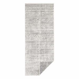 Sivo-krémový vonkajší koberec Bougari Biri, 80 x 350 cm