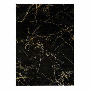 Čierny koberec Universal Gold Marble, 80 x 150 cm