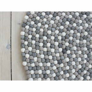 Svetlosivý guľôčkový vlnený koberec Wooldot Ball Rugs, ⌀ 140 cm