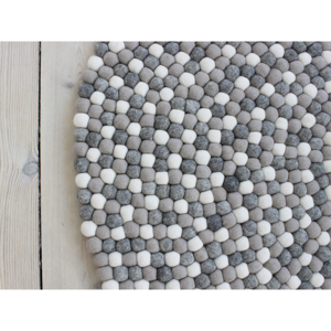 Svetlosivý guľôčkový vlnený koberec Wooldot Ball rugs, ⌀ 200 cm