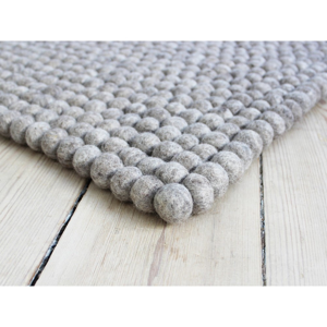 Pieskovohnedý guľôčkový vlnený koberec Wooldot Ball rugs, 100 x 150 cm