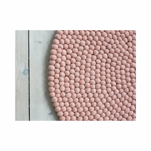 Pastelovočervený guľôčkový vlnený koberec Wooldot Ball rugs, ⌀ 140 cm