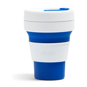 Bielo-modrý skladací hrnček Stojo Pocket Cup, 355 ml
