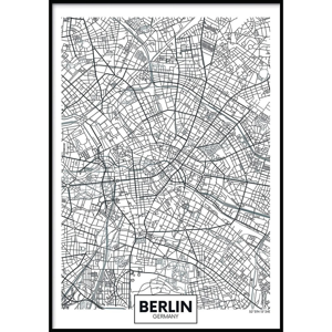 Nástenný plagát v ráme MAP/BERLIN, 40 x 50 cm