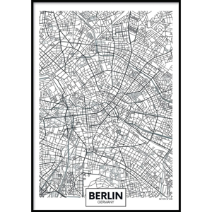 Nástenný plagát v ráme MAP/BERLIN, 70 x 100 cm