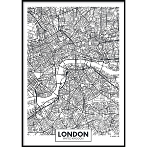 Nástenný plagát v ráme MAP/LONDON, 40 x 50 cm