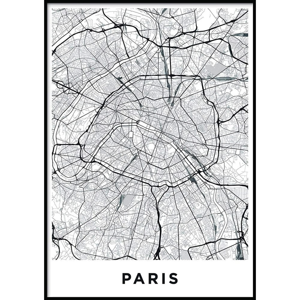 Nástenný plagát v ráme MAP/PARIS / NO2, 40 x 50 cm