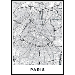 Nástenný plagát v ráme MAP/PARIS / NO2, 50 x 70 cm