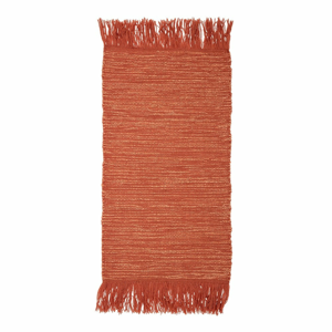 Oranžový vlnený koberec Bloomingville Fringe, 60 x 120 cm