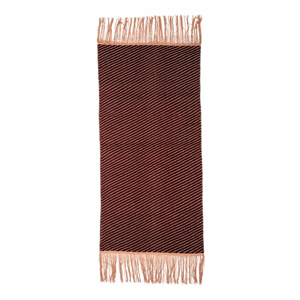 Tmavočervený bavlnený koberec Bloomingville Line, 60 x 120 cm
