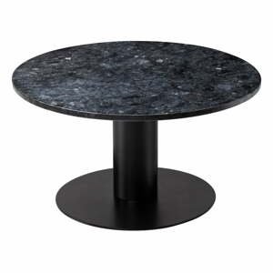 Čierny žulový konferenčný stolík s podnožím v čiernej farbe RGE Pepo, ⌀ 85 cm