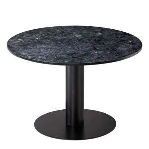 Čierny žulový jedálenský stôl s podnožím v čiernej farbe RGE Pepo, ⌀ 105 cm