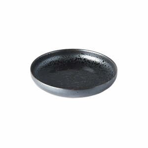 Čierno-sivý keramický tanier so zdvihnutým okrajom MIJ Pearl, ø 22 cm