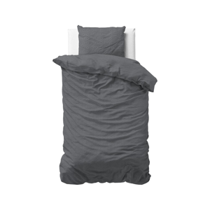 Sivé flanelové obliečky na jednolôžko Sleeptime Jason, 140 x 220 cm