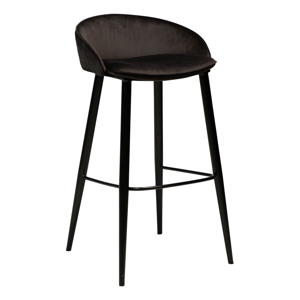Čierna zamatová barová stolička DAN-FORM Denmark Dual