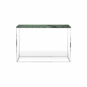 Zelený konzolový stolík s mramorovou doskou TemaHome