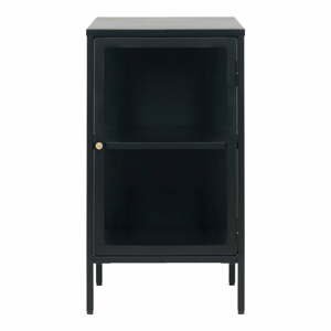 Čierna komoda s presklenými dverami Unique Furniture Carmel, dĺžka 45,3 cm