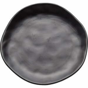 Čierny kameninový tanier Kare Design Organic Black, ⌀ 20 cm